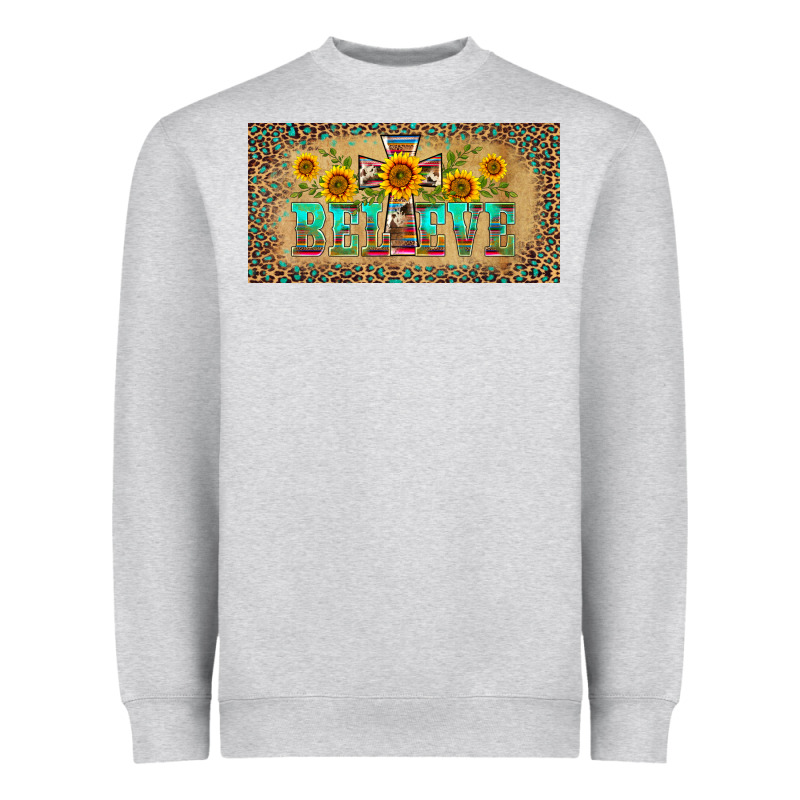 Western Believe Leopard Aztek License Plate Template Heavyweight Sweatshirt by BarkalooDesign | Teevron