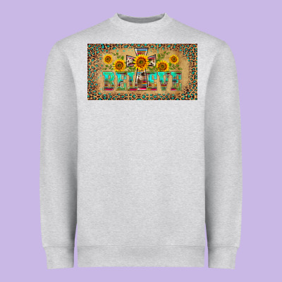 Western Believe Leopard Aztek License Plate Template Heavyweight Sweatshirt Designed By Barkaloodesign