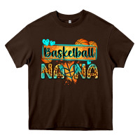Chocolate Brown basketball nana with leopard Heavy Core Tee - Zillion Design Studio