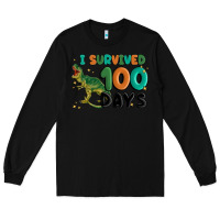 Black i survived 100 days Long Sleeve Tee - MaliasSmallBusiness