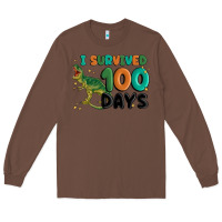 Chestnut i survived 100 days Long Sleeve Tee - MaliasSmallBusiness