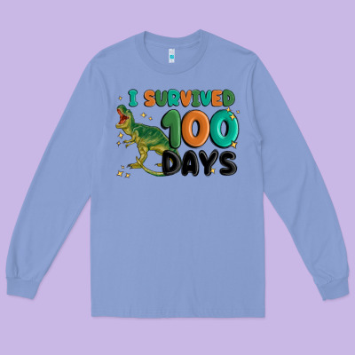 I Survived 100 Days Long Sleeve Tee Designed By Maliassmallbusiness