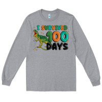 Heather Grey i survived 100 days Long Sleeve Tee - MaliasSmallBusiness