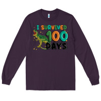 Plum i survived 100 days Long Sleeve Tee - MaliasSmallBusiness