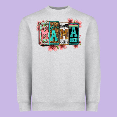 License Letters Floral Mama Heavyweight Sweatshirt Designed By Jasminsmagicworld