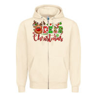 Sandshell Deer Christmas reindeer Zipper Hoodie - NancyCooperArtShop