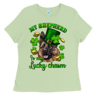 Matcha st.patrick's day my shepherd is my lucky charm Ladies Tee - RanaPortraitStore