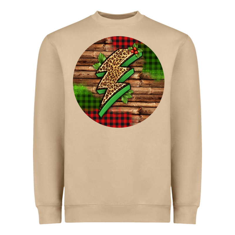 Leopard Lightning Bolt Christmas Heavyweight Sweatshirt by Jasminsmagicworld | Teevron