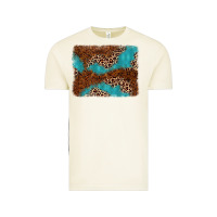 Vintage Arctic turquoise glitter leopard background Vintage Tee - AdoDesignShop