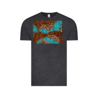 Vintage Black turquoise glitter leopard background Vintage Tee - AdoDesignShop