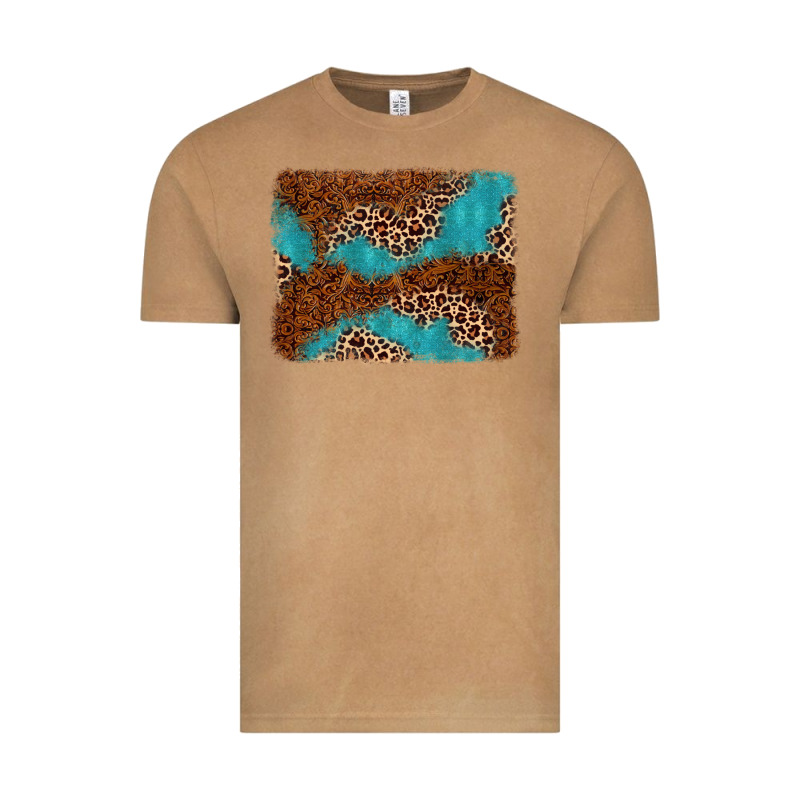 Turquoise Glitter Leopard Background Vintage Tee by AdoDesignShop | Teevron