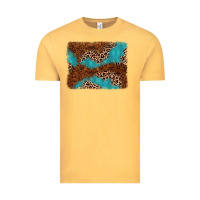Vintage Mustard turquoise glitter leopard background Vintage Tee - AdoDesignShop