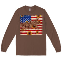 Chestnut American flag leopard sunflower Long Sleeve Tee - JahusDesignShop