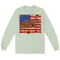 Matcha American flag leopard sunflower Long Sleeve Tee - JahusDesignShop