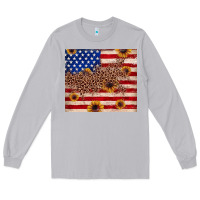 Moon Dust American flag leopard sunflower Long Sleeve Tee - JahusDesignShop