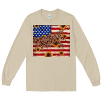 Mushroom American flag leopard sunflower Long Sleeve Tee - JahusDesignShop