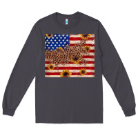 Smoke American flag leopard sunflower Long Sleeve Tee - JahusDesignShop