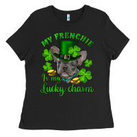 Black st.patrick's day my french bulldog is my lucky charm Ladies Tee - RanaPortraitStore