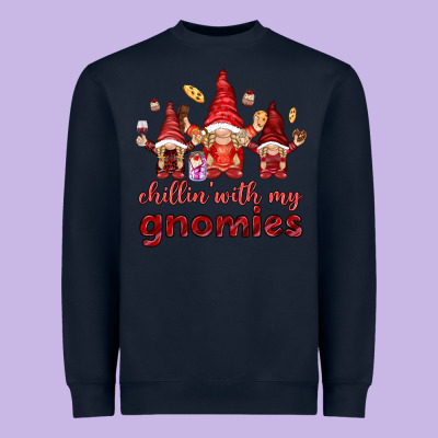 Chilling With My Gnomies Heavyweight Sweatshirt Designed By Nancycooperartshop