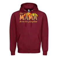 Burgundy this mama loves her pumpkins Zipper Hoodie - MaliasSmallBusiness
