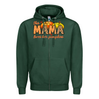 Sports Green this mama loves her pumpkins Zipper Hoodie - MaliasSmallBusiness