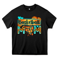 Black basketball mom with leopard Heavy Core Tee - Zillion Design Studio