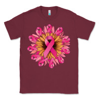 Burgundy cancer ribbon sunflower Classic Tee - NancyCooperArtShop