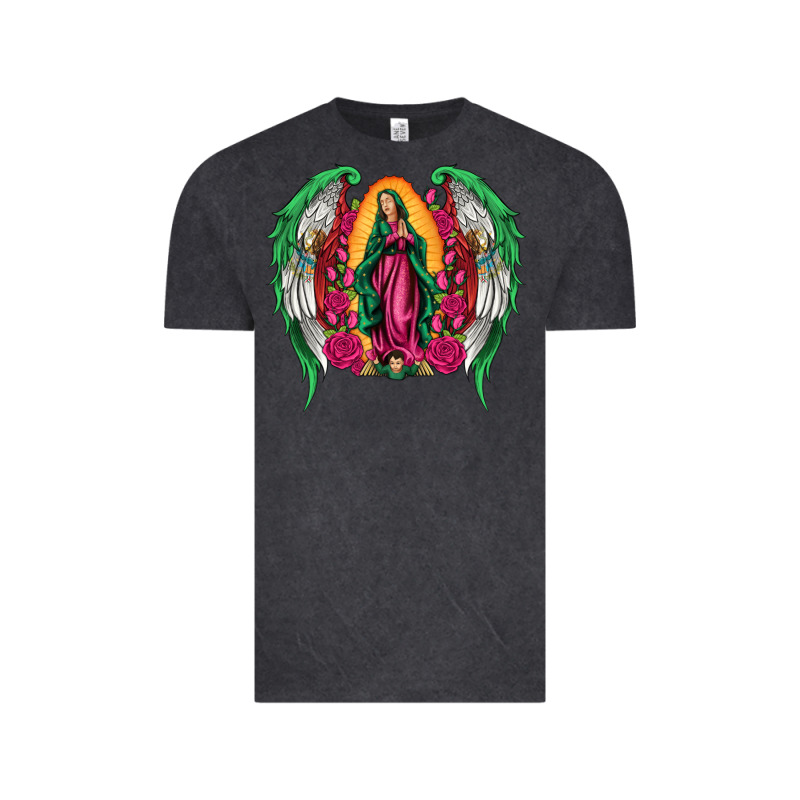 Mexican Flag Wings Our Lady Of Guadalupe Vintage Tee by Artiststas | Teevron