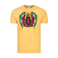 Vintage Mustard mexican flag wings our lady of guadalupe Vintage Tee - Artiststas