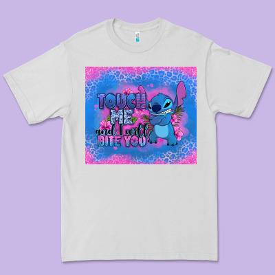Touch Me And I Will Bite You Stitch Premium Tee Designed By Zillion Design Studio