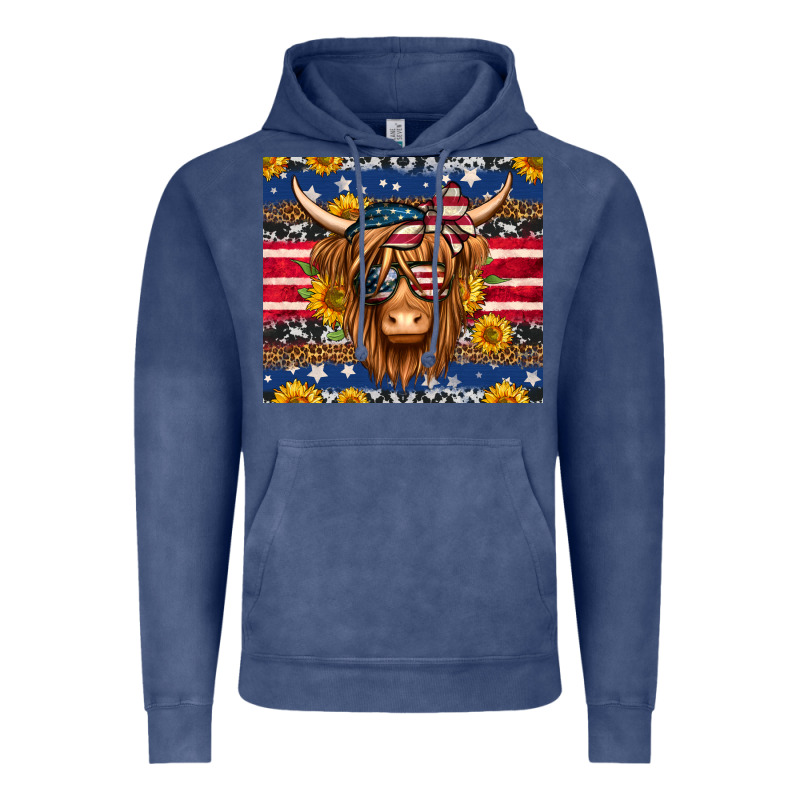 4th Of July Longhaired Cow Tumbler Vintage Hoodie by Jasminsmagicworld | Teevron