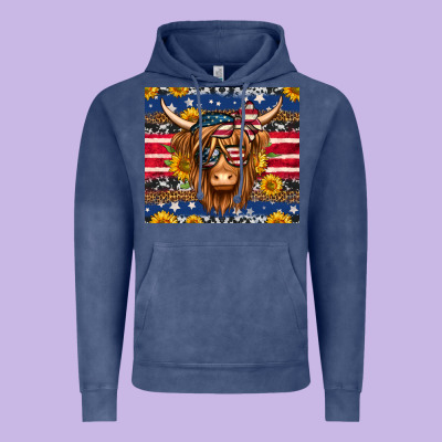 4th Of July Longhaired Cow Tumbler Vintage Hoodie Designed By Jasminsmagicworld