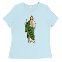 Baby Blue san judas1 Ladies Tee - JahusDesignShop