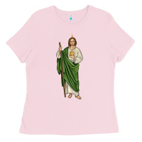 Bubblegum Pink san judas1 Ladies Tee - JahusDesignShop