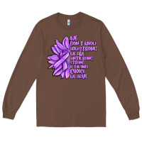 Chestnut purple pancreatic cancer sunflower and cancer ribb Long Sleeve Tee - MaliasSmallBusiness