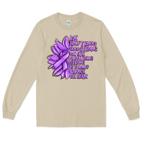 Mushroom purple pancreatic cancer sunflower and cancer ribb Long Sleeve Tee - MaliasSmallBusiness