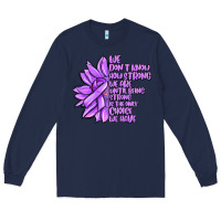 Purple Pancreatic Cancer Sunflower And Cancer Ribb Long Sleeve Tee | Teevron