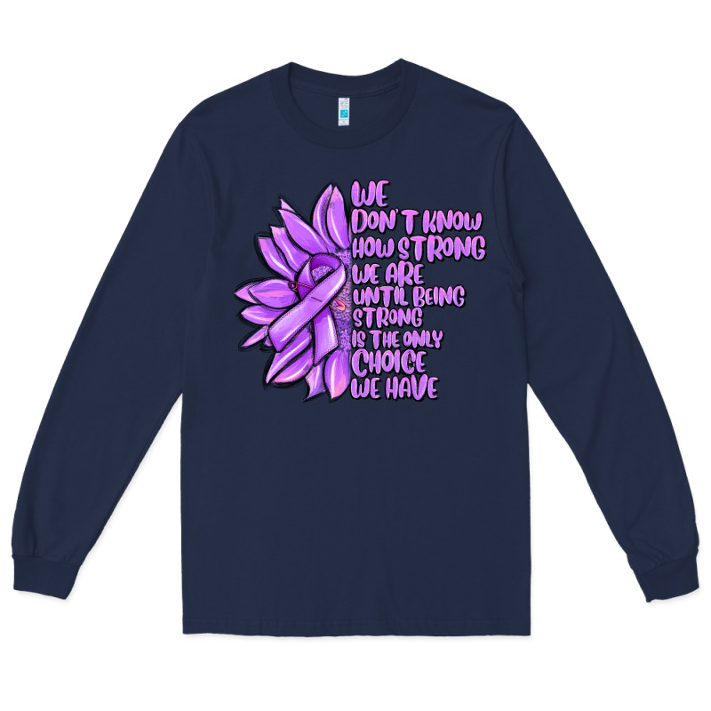 Purple Pancreatic Cancer Sunflower And Cancer Ribb Long Sleeve Tee by MaliasSmallBusiness | Teevron