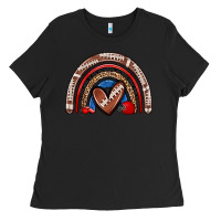 Black football rainbow Ladies Tee - Zillion Design Studio