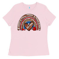 Bubblegum Pink football rainbow Ladies Tee - Zillion Design Studio