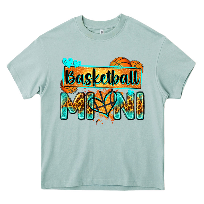 Basketball Mini With Leopard Heavy Core Tee by Zillion Design Studio | Teevron