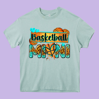 Basketball Mini With Leopard Heavy Core Tee Designed By Zillion Design Studio