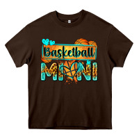 Chocolate Brown basketball mini with leopard Heavy Core Tee - Zillion Design Studio