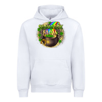 White St. Patrick's Shamrock farm Urban Hoodie - CowGirlArtShop