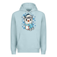 Blue Mist snowman coffee cup Premium Hoodie - JahusDesignShop