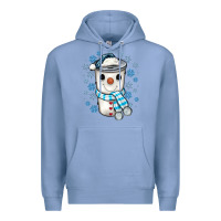 Colony Blue snowman coffee cup Premium Hoodie - JahusDesignShop