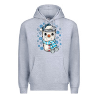 Heather Grey snowman coffee cup Premium Hoodie - JahusDesignShop