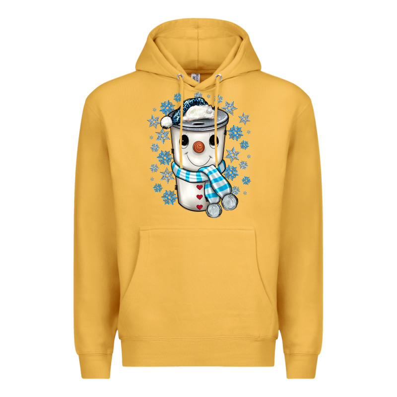 Snowman Coffee Cup Premium Hoodie by JahusDesignShop | Teevron