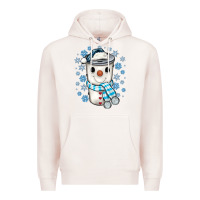 Pale Pink snowman coffee cup Premium Hoodie - JahusDesignShop