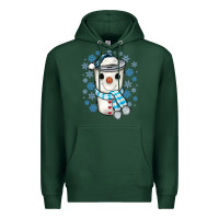 Sports Green snowman coffee cup Premium Hoodie - JahusDesignShop